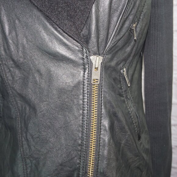 Vintage Y2k Catherine Malandrino Lambskin Leather Moto Jacket - Picture 2 of 8